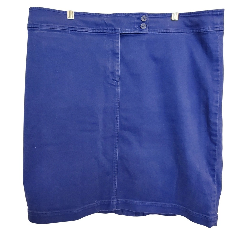 Talbots Womens Size 20 Royal Blue Cotton Stretch Pencil Skirt Knee Length Casual
